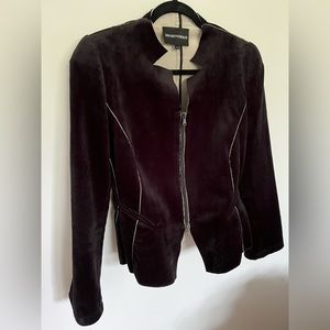 Emporio Armani Black Peplum “Velvety” Jacket - 12